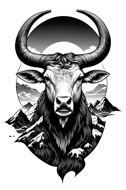 Taurus Head And Mountain Peak