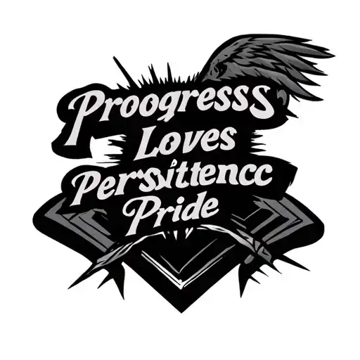 Progress Loves Persistence Pride Warrior Text