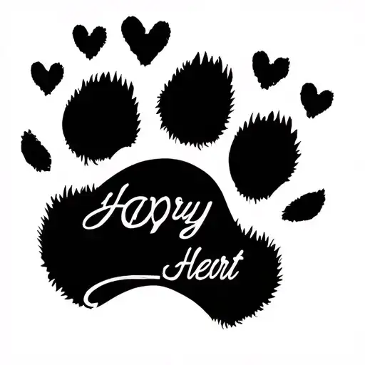 Sweetheart Text With A Dog Paw Print