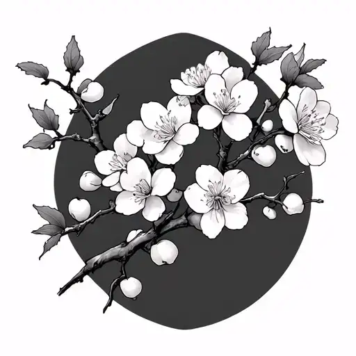 Cherry Blossom Branches For The Leg Sleeve