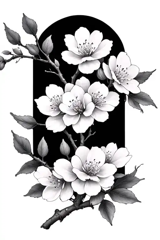 Cherry Blossom Branches For The Leg Sleeve