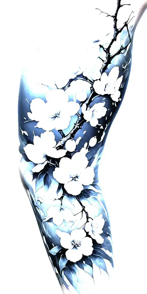 Cherry Blossom Branches For The Leg Sleeve