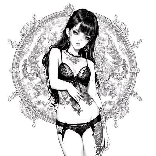 Sexy Anime Girl In Lingerie