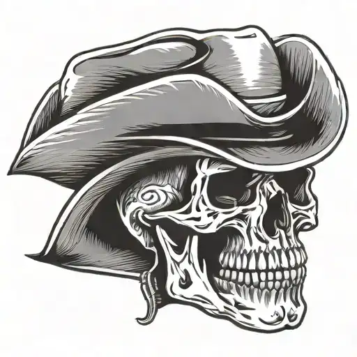 Skull With Cowboy Hat