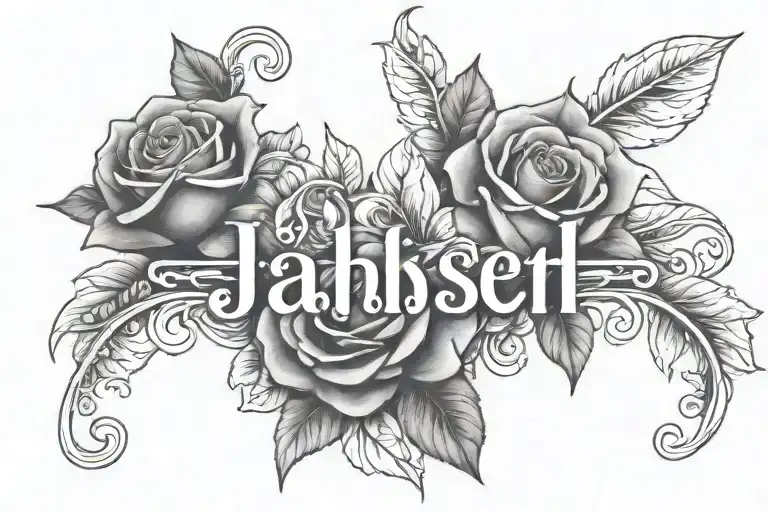 The Name Of Jahseh Surrounded By Roses