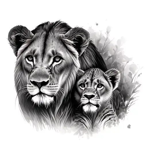 Lioness And Cub