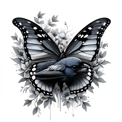 Crow And Butterfly
