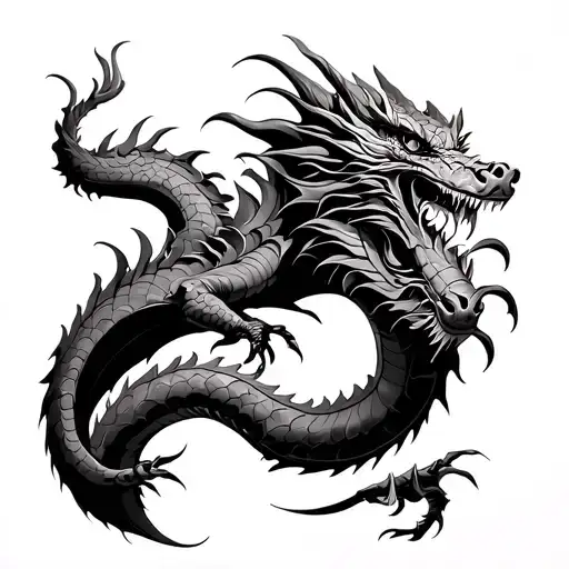 Right Rib With Dragon Facing Towards The Stomach On Libra Scars