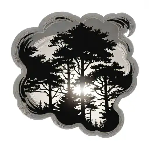 Tall Trees Sun Shining Through