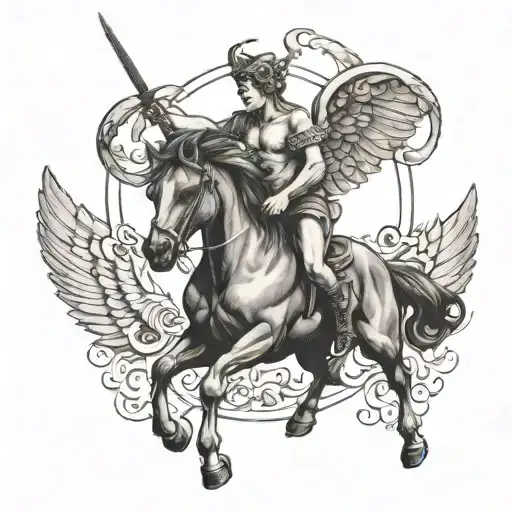 Centaur With Angel Wings Spread