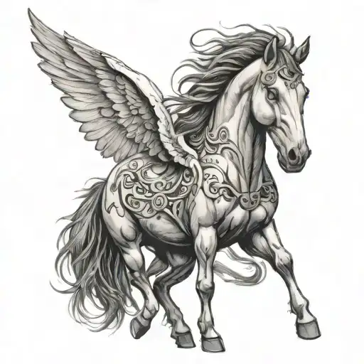 Wild Horse With Angel Wings Spread