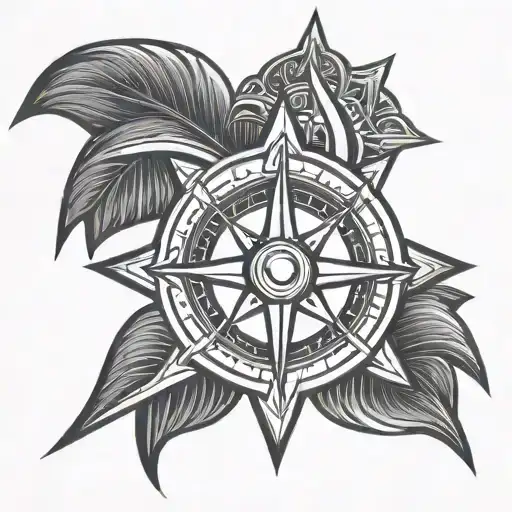 Polynesian Compass Symbol Protection Symbol