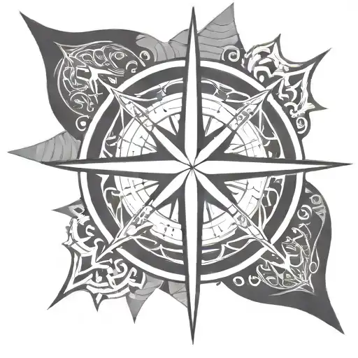 Polynesian Compass Symbol Protection Symbol