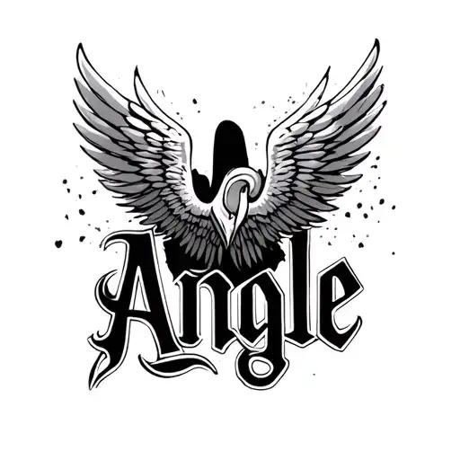 Wings Where In The Middle Stands The Word Angle In Cursive