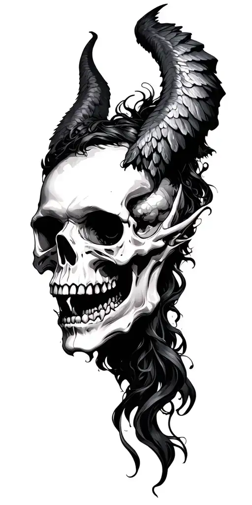 Ange Et Demon Skull