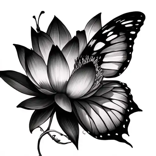Lotus And Butterfly