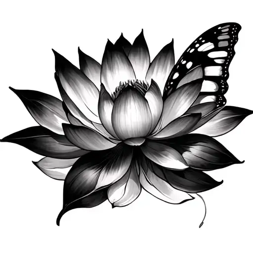 Lotus And Butterfly