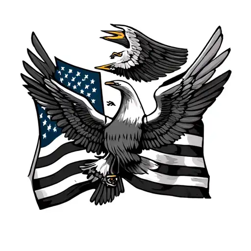 Air Force With Flag Intertwined
