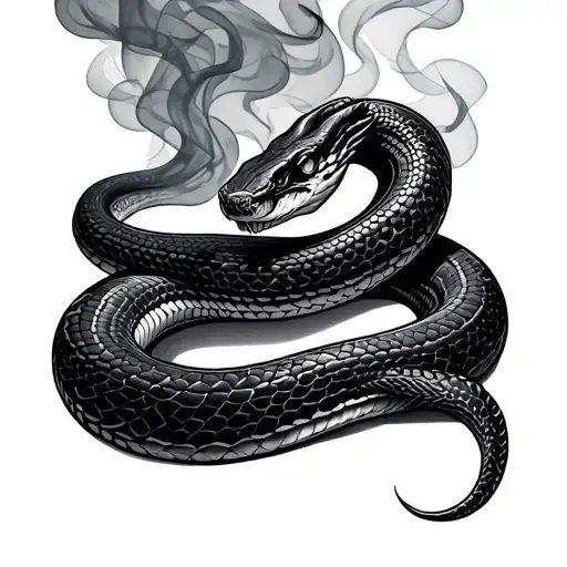Snake With Smoke Behind It