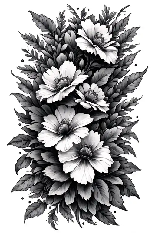 Thinn Flowers Wrapping Around Upper Arm Tattoo Design