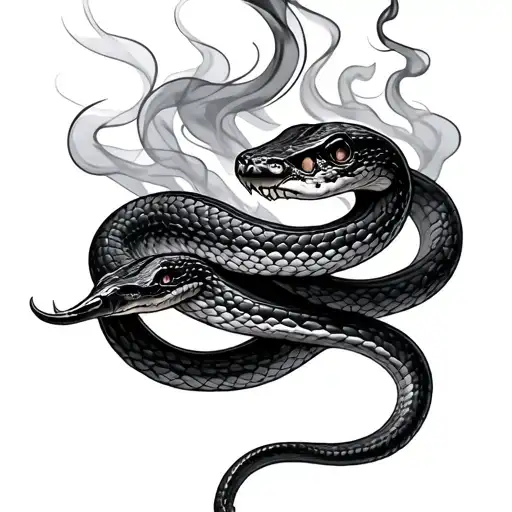 Snake With Smoke Behind It
