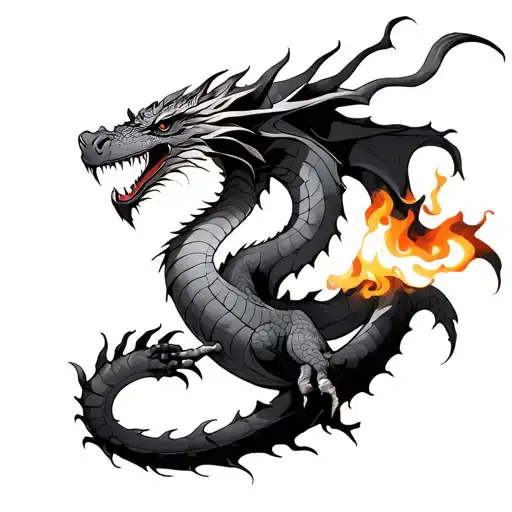 Dragon With Fire Breathing Dragon