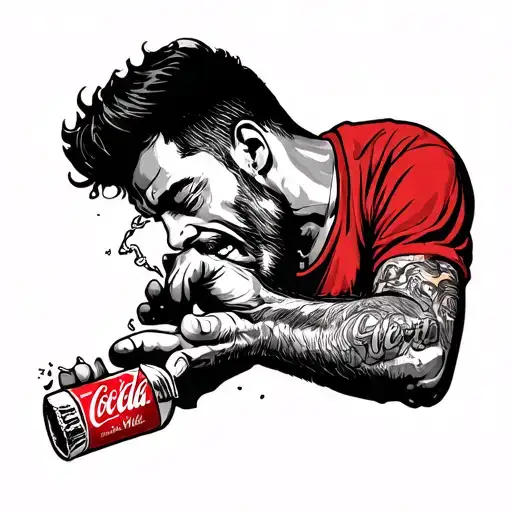 Guy Snorting Line Of Coke