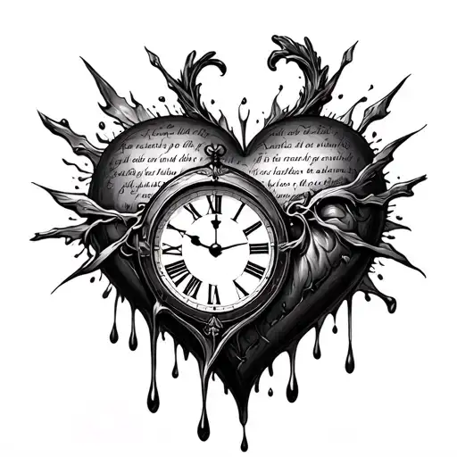 Heart With Bible Scripture And Clock Melting