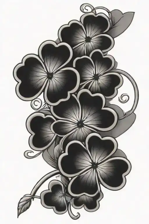 Four Leaf Clover With Hearts