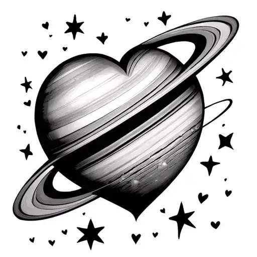 Saturn 777 Leapod Print Love Hearts Stars