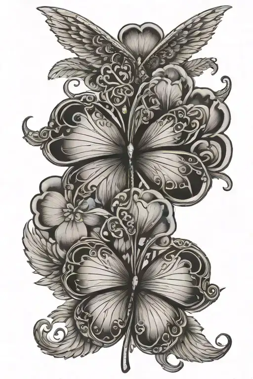 Four Leaf Clover With Wings