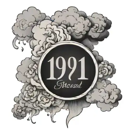 1991 Special Date Mixed With Clouds Surrounding