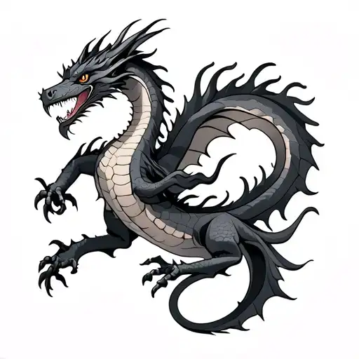 A Dragon On The Back That Covers The Shoulder