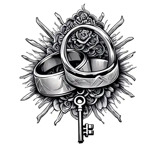 2 Wedding Rings Skeleton Key Unlocking