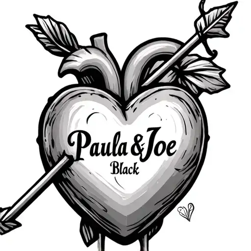 Heart With An Arrow Through It With The Words Paula & Joe