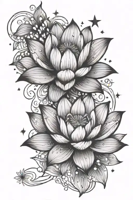 Lotus Flower With Stars