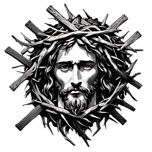 Jesus Crown Of Thorns And Crosses