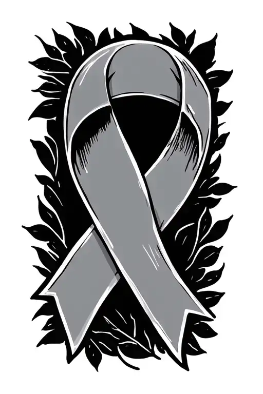 Pices With Cancer Awareness Ribbon