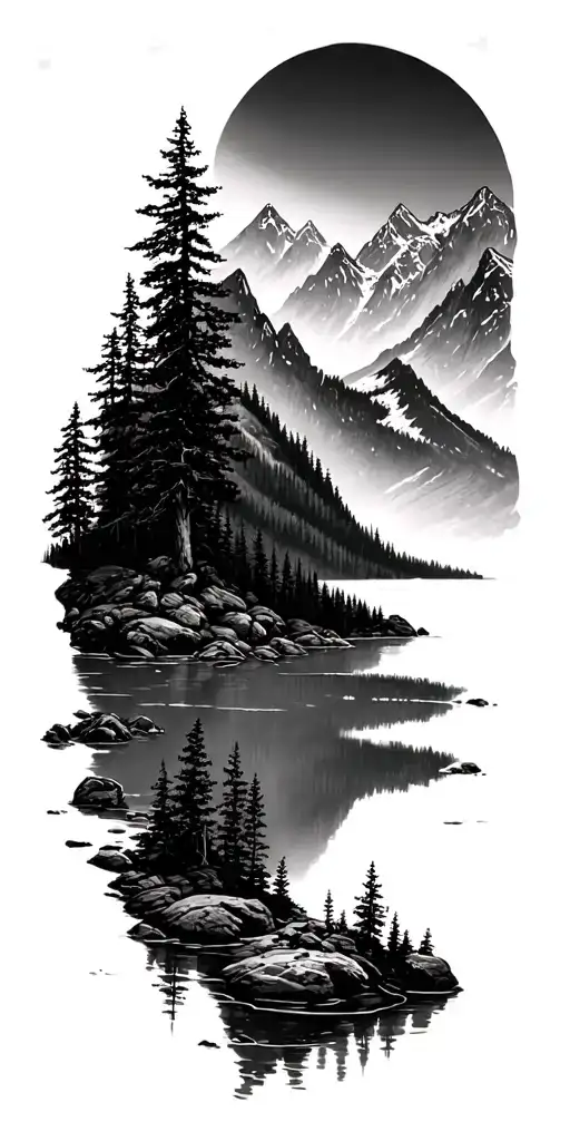 Mountains Lakes Nature Fall