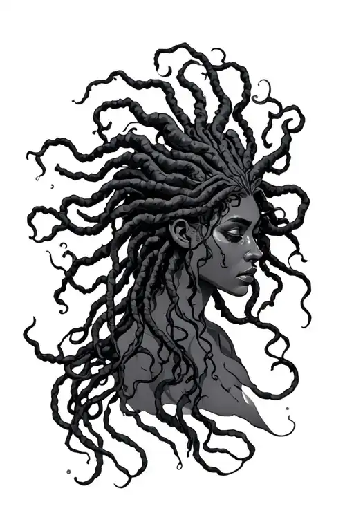Black Medusa With Locs