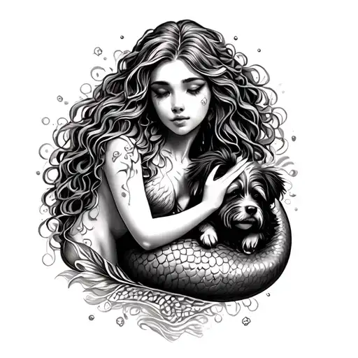 Mermaid Petting Dog