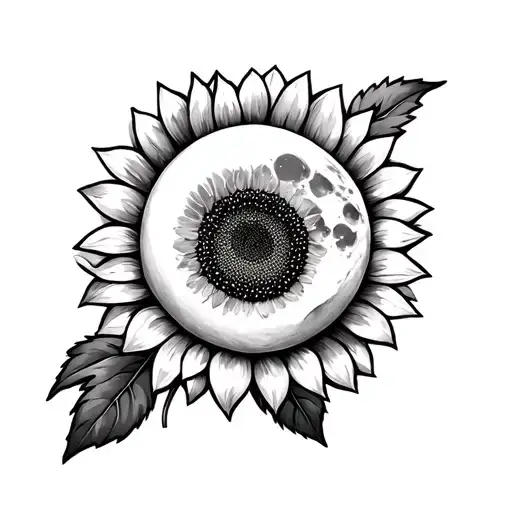 Sunflower And Moon Fusion