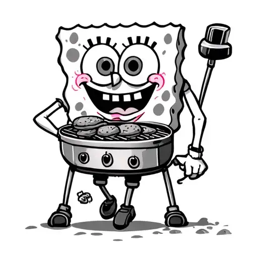 Spondgebob Grilling Crabby-pattys While Ice Spice Is Twerking At The Bikini Bottom