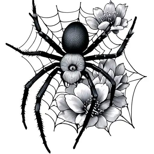 I Have A Spider And Flowers Web