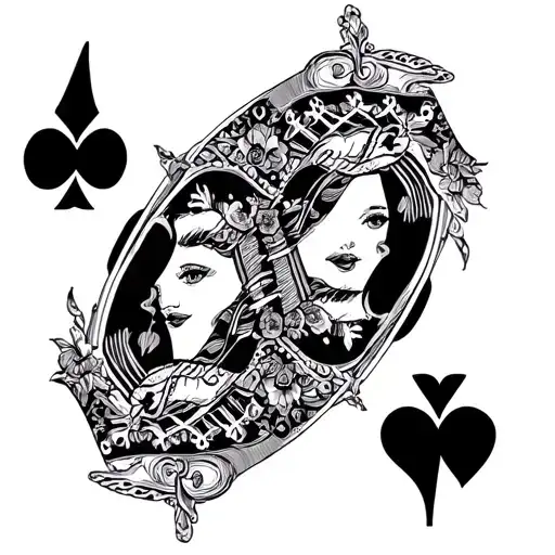 Queens Of Hearts Card