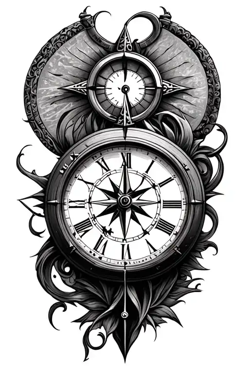 Clock And Compass And Cross