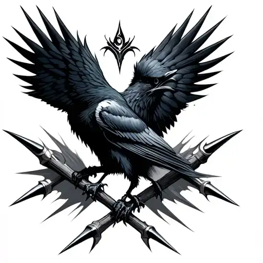 Raven Spikes Crossed Over Each