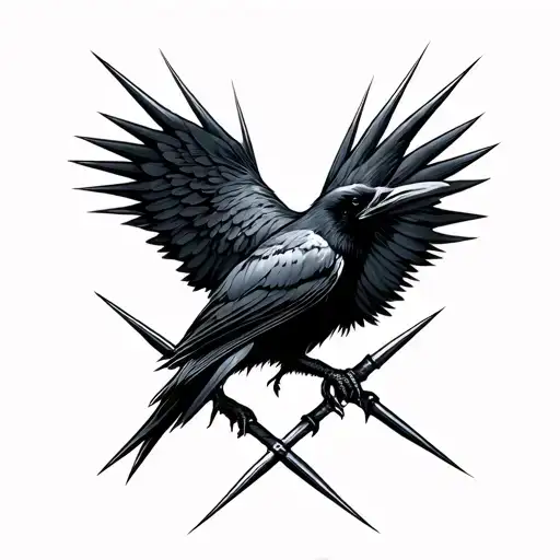 Raven Spikes Crossed Over Each
