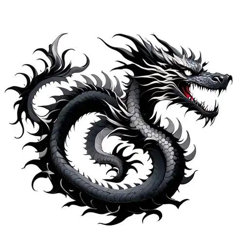 Japanese Intertwined With A Dragon