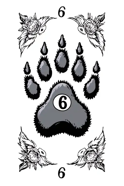 Dog Paw With A 6 In The Middle